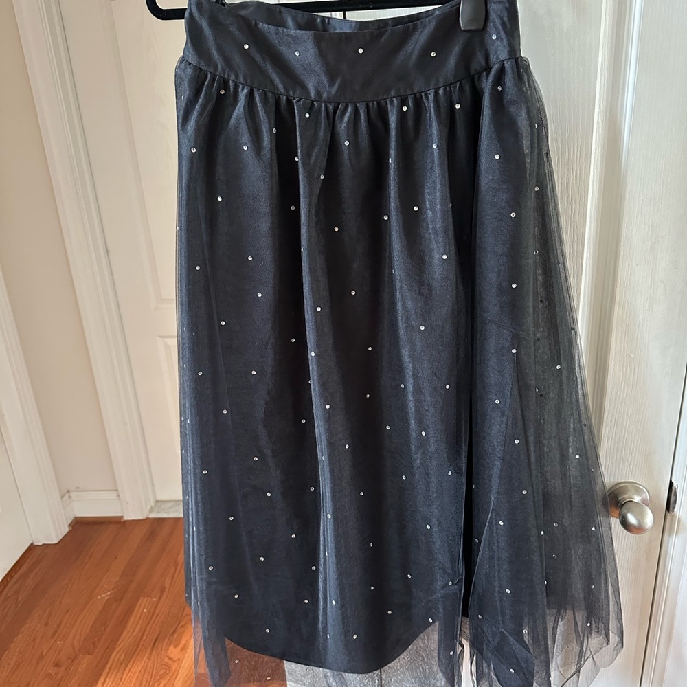 Talbots Black tulle and rhinestone  Skirt